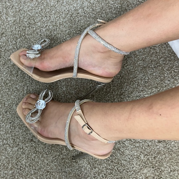 Glitter silver nude heels - Picture 5 of 13